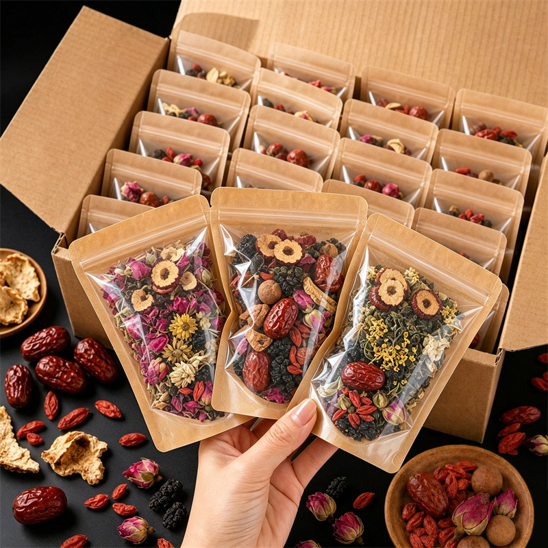 Food Storage Zipper - 100 Buah Tas Kemasan Kertas Kraft