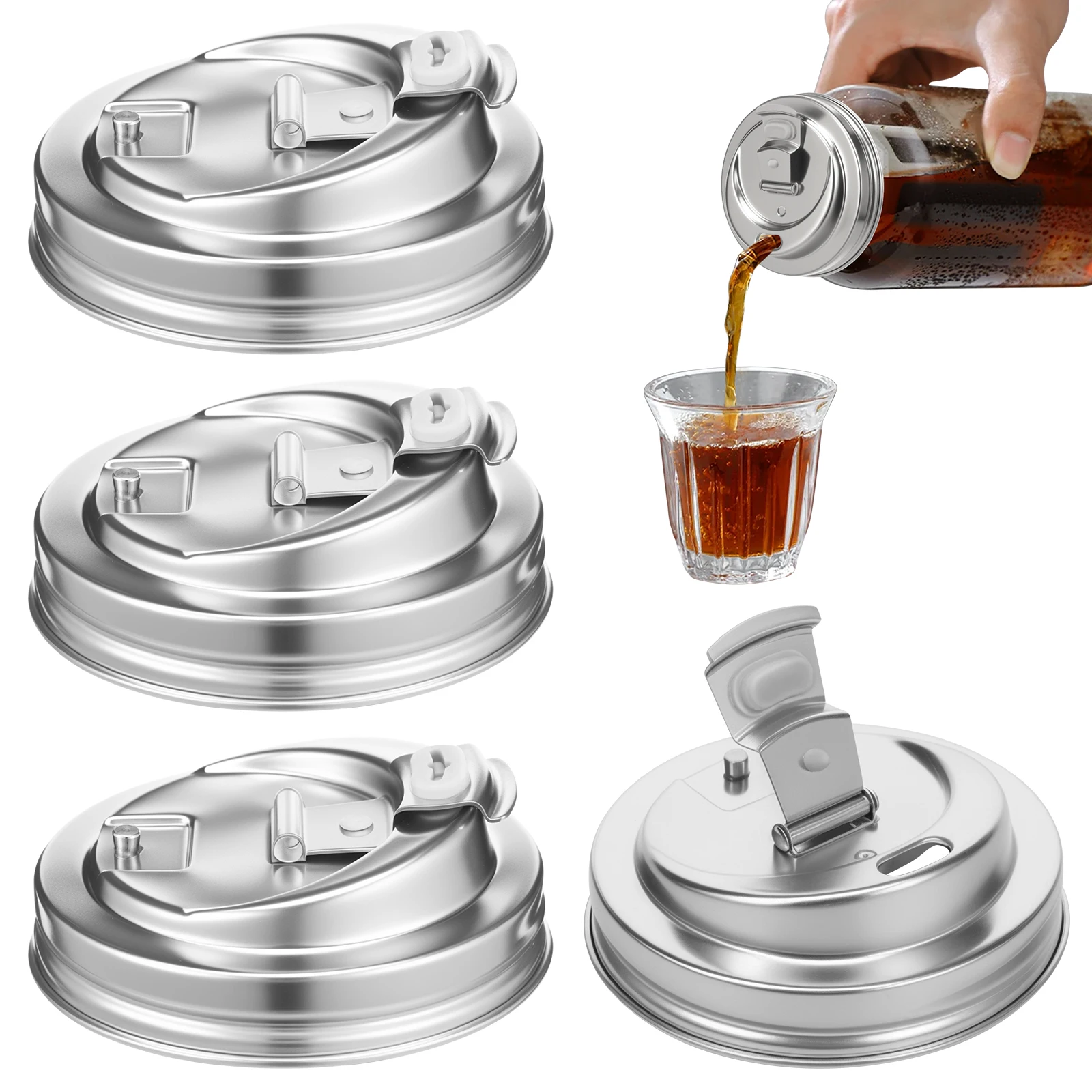 Mason Jar Wide Mouth - 4 Pcs Tutup Botol Mason Mulut