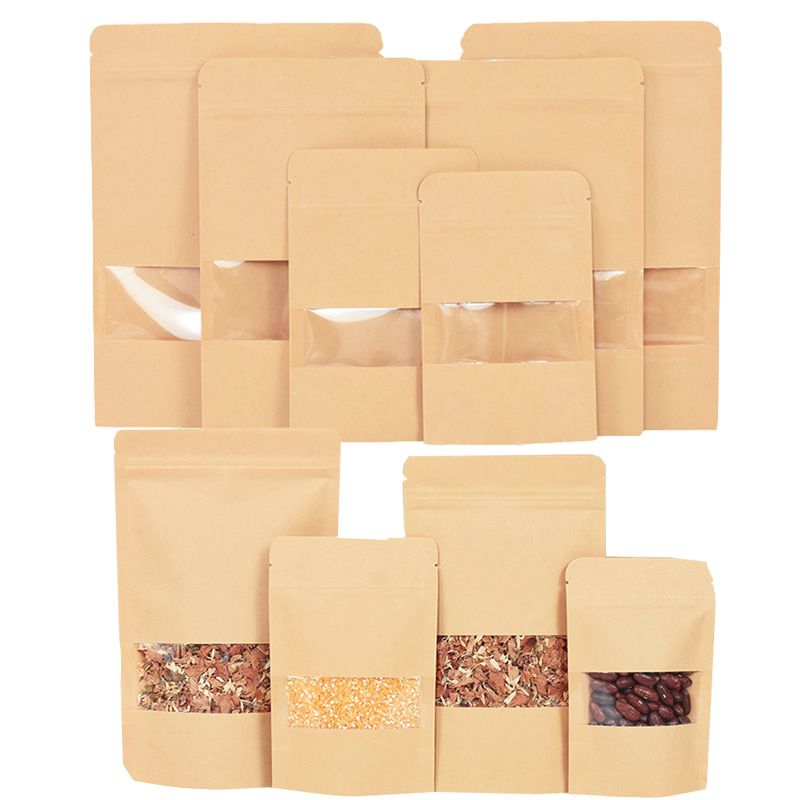 Food Storage Zipper - 20/50 buah kertas Kraft kantung berkunci