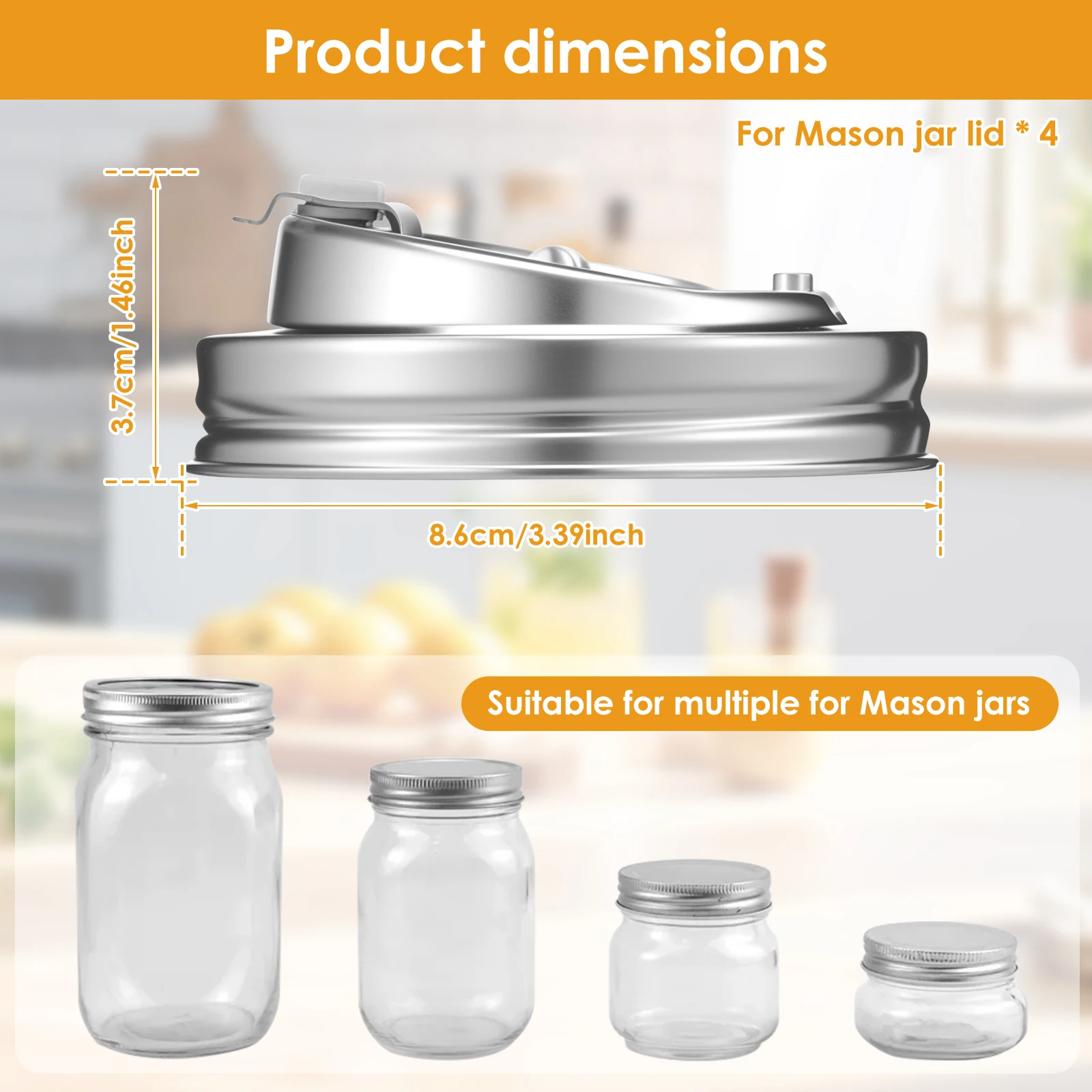 4 Pcs Tutup Botol Mason Mulut  - Mason Jar Wide Mouth ulasan dan harga