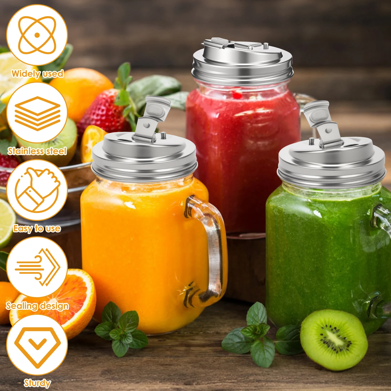 4 Pcs Tutup Botol Mason Mulut  - Mason Jar Wide Mouth ulasan dan harga