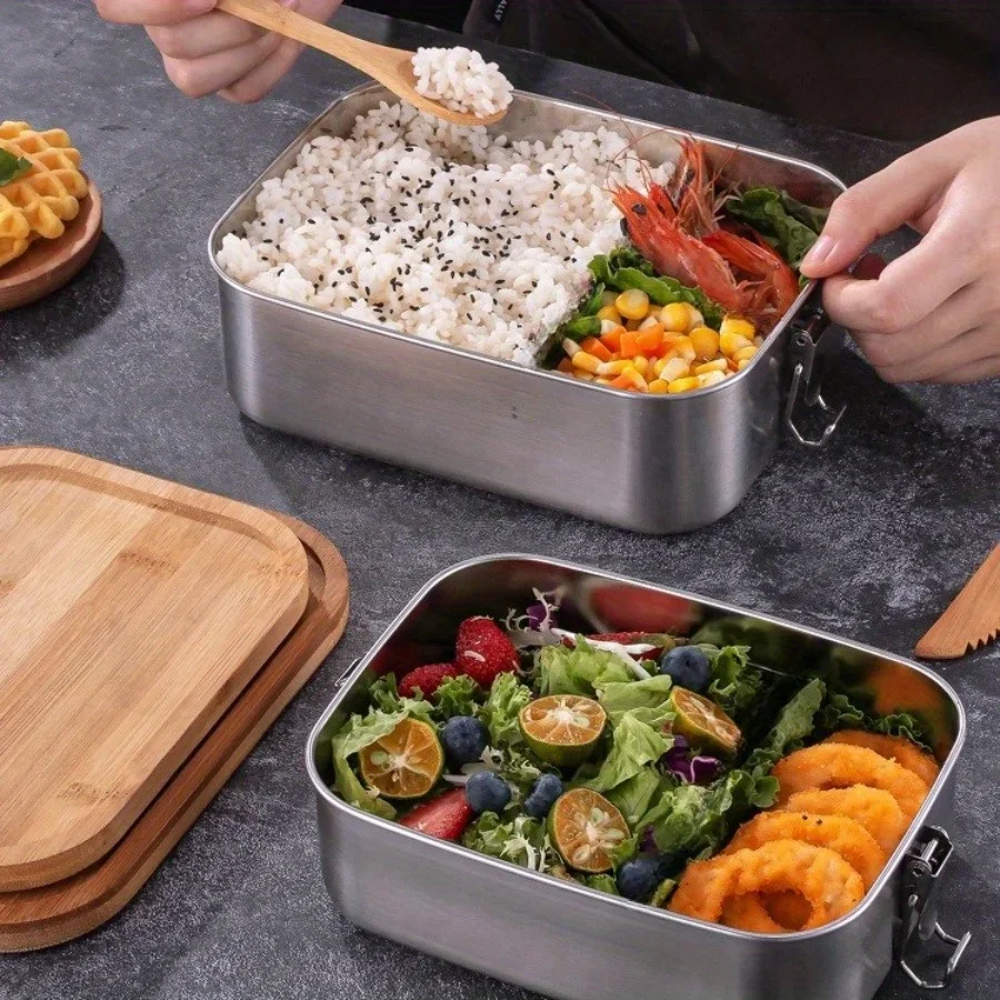 Kotak makan siang tutup bambu  - Food Storage In Stainless Steel ulasan dan harga