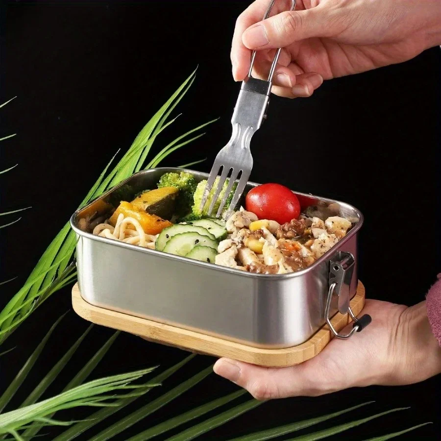 Kotak makan siang tutup bambu  - Food Storage In Stainless Steel ulasan dan harga