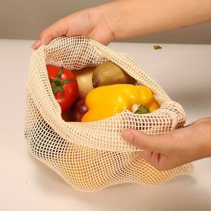 1 Buah Tas Produk Katun Jaring - Produce Bag Reusable Mesh ulasan dan harga