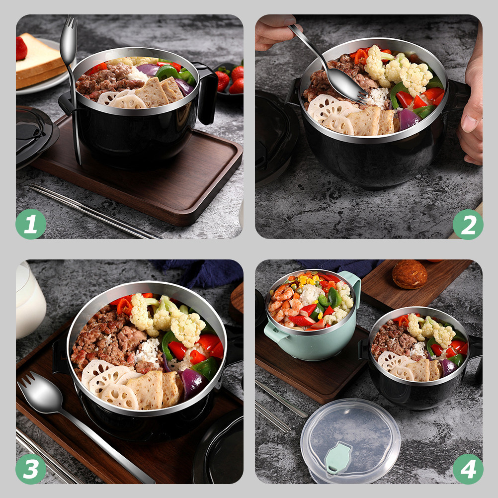 1Set Mangkuk Mie Stainless Ste - Food Storage In Stainless Steel ulasan dan harga
