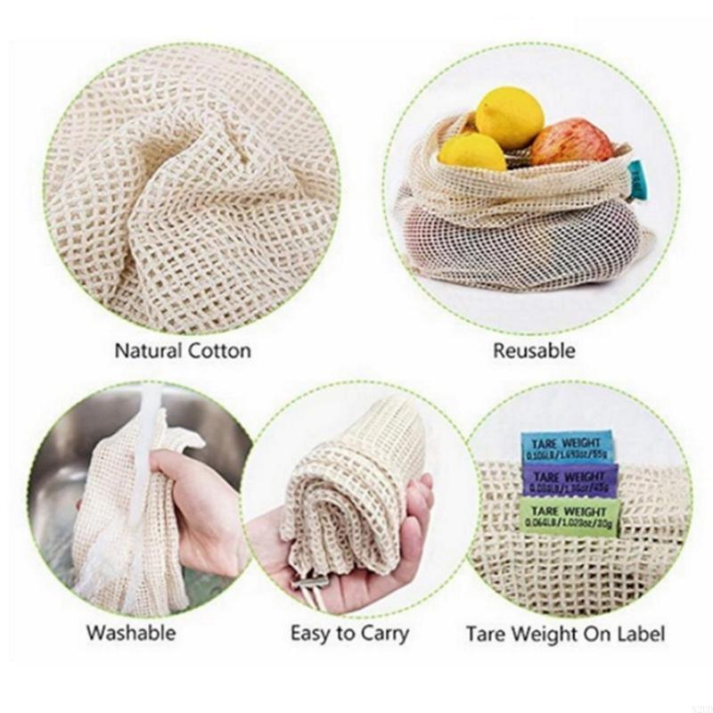 Tas Produksi Jaring Katun Tas  - Produce Bag Reusable Mesh ulasan dan harga
