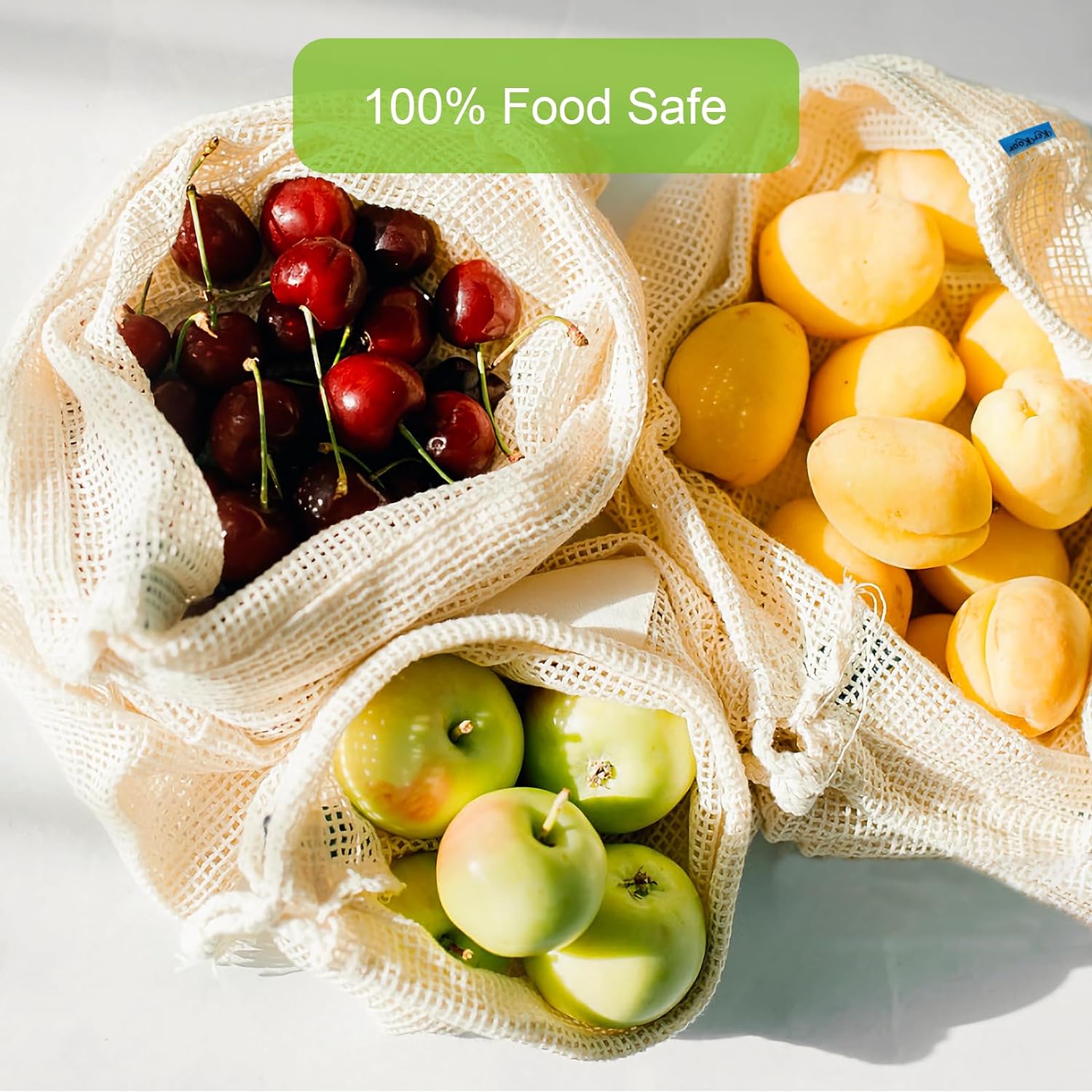 3 buah tas belanja produk jari - Produce Bag Reusable Mesh ulasan dan harga