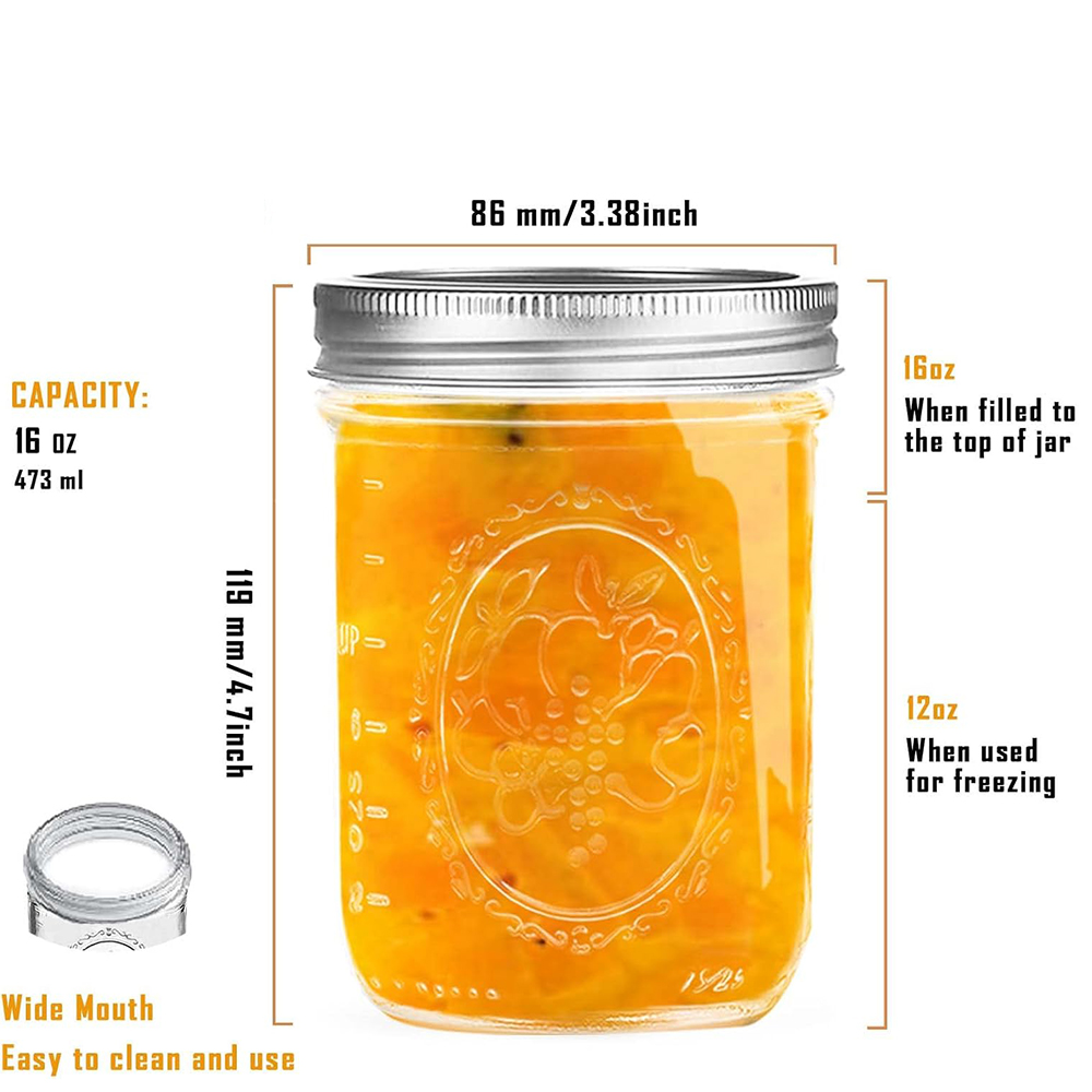 Stoples Mason Mulut Lebar 16oz - Mason Jar Wide Mouth ulasan dan harga