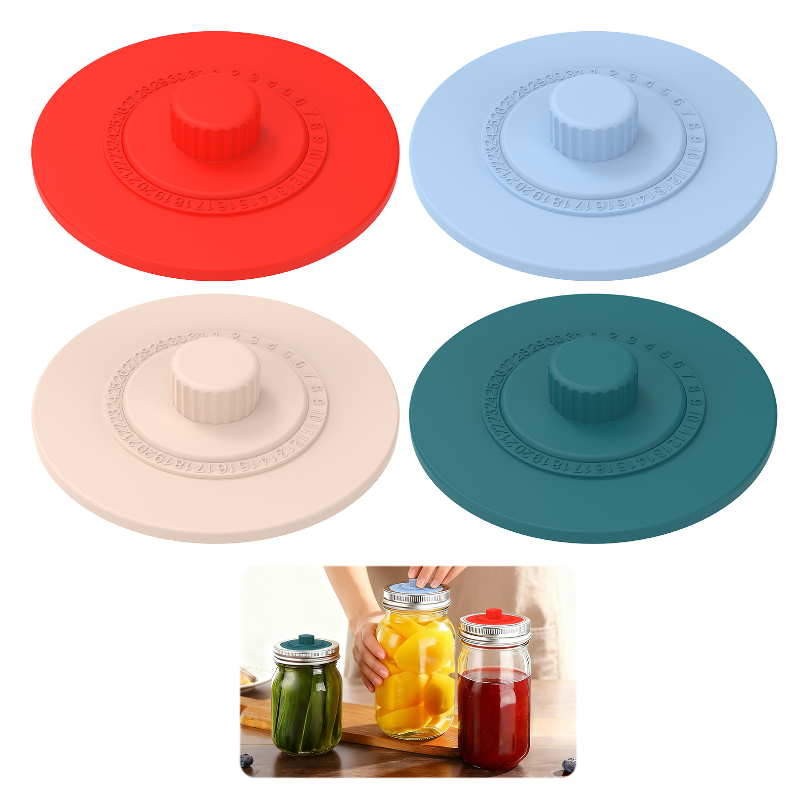 4 Pcs Tutup Fermentasi Silikon - Mason Jar Wide Mouth ulasan dan harga