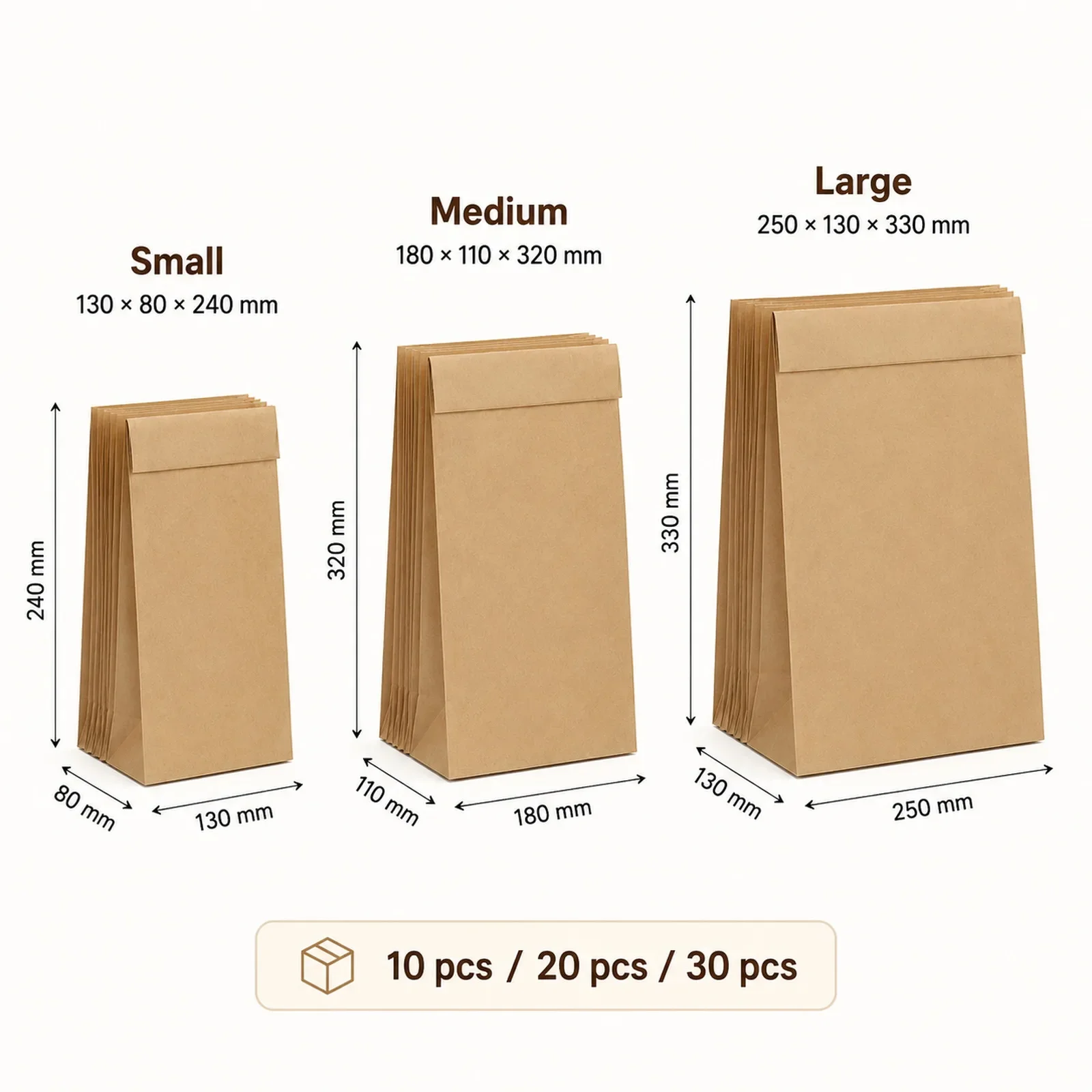 10-30Pcs Kantong Kertas Kraft  - Food Storage Small ulasan dan harga