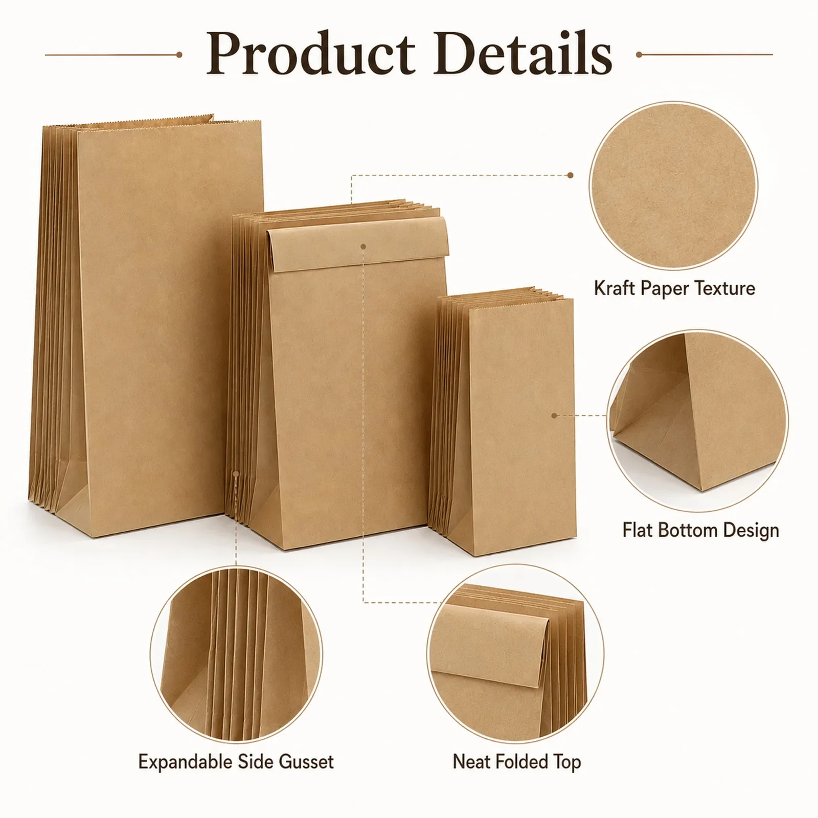 10-30Pcs Kantong Kertas Kraft  - Food Storage Small ulasan dan harga